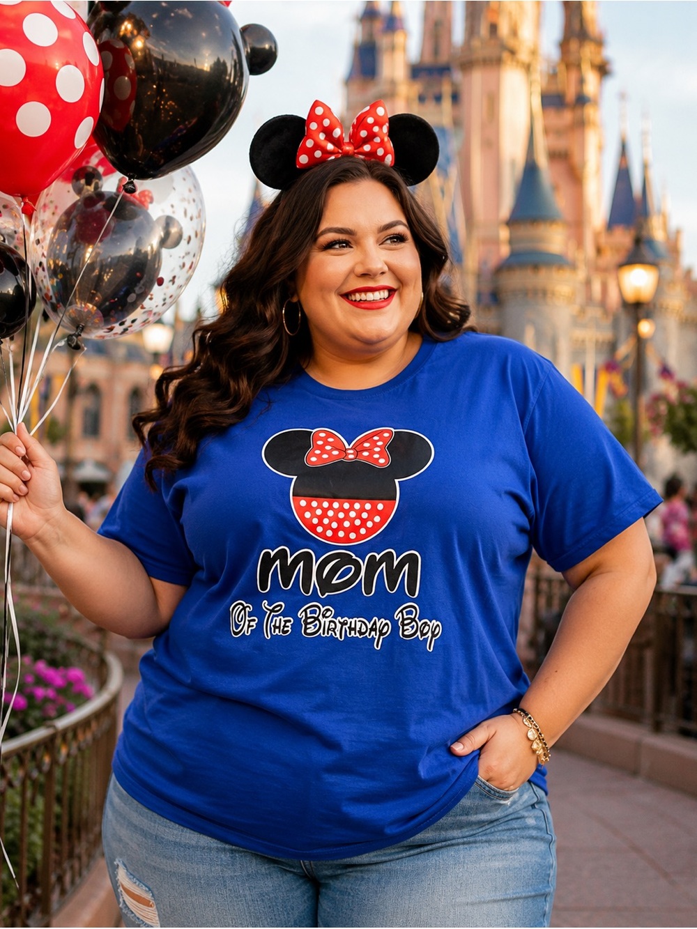 Mom of the Birthday Boy Blue Graphic Tee Size XL